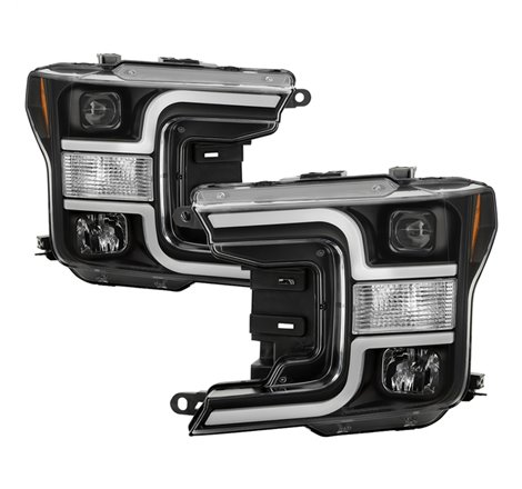 Spyder 18-19 Ford F-150 Projector Headlights - Halogen Model Only - Black PRO-YD-FF15018-LB-BK