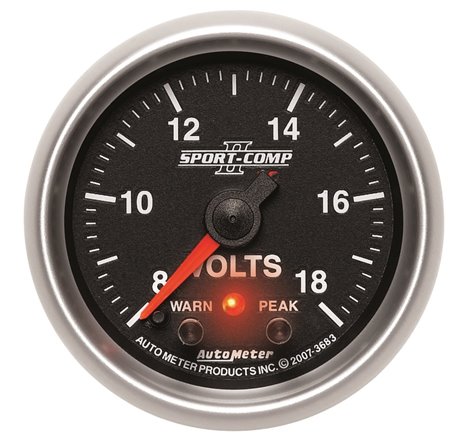 Autometer Sport-Comp II 2-1/16in Digital Voltometer Gauge - 18V