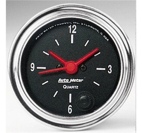 Autometer Traditional Chrome 2-1/16in 12HR Analog Clock Gauge