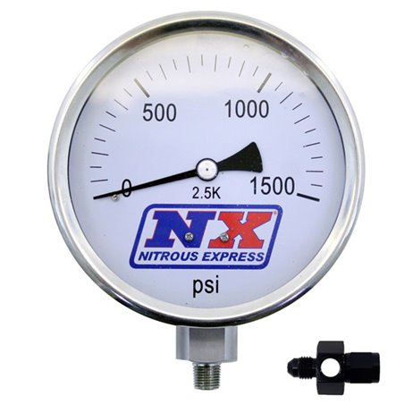 Nitrous Express Nitrous Pressure Gauge 4in-High Accuracy 4AN