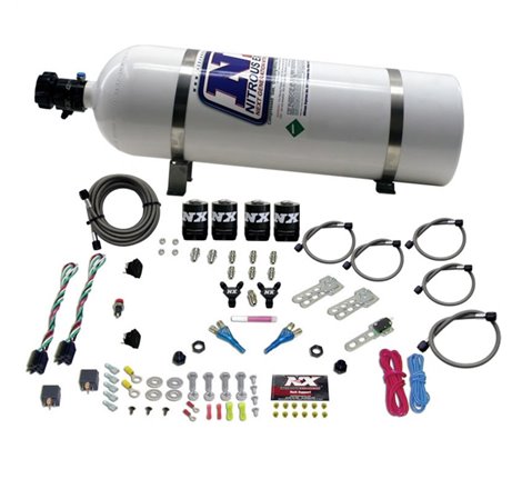 Nitrous Express Sport Compact EFI Dual Stage Nitrous Kit (35-75 x 2) w/15lb Bottle