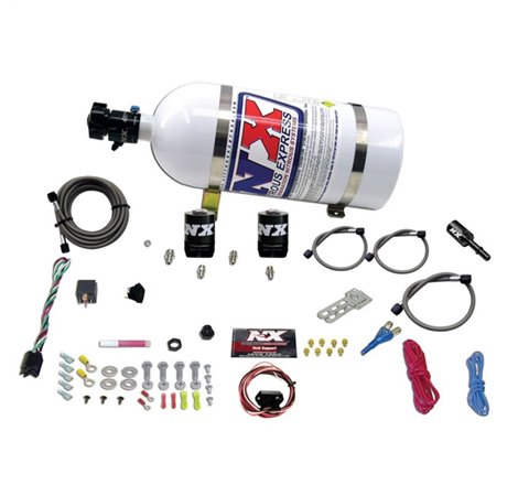 Nitrous Express 11-15 Ford Mustang GT 5.0L Coyote Single Nozzle Nitrous Kit (35-150HP) w/10lb Bottle