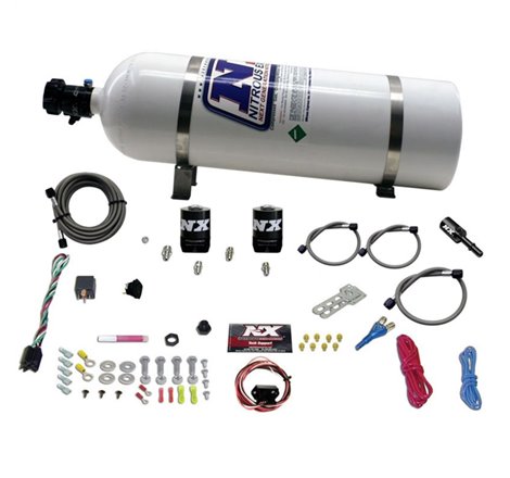 Nitrous Express 11-15 Ford Mustang GT 5.0L Coyote Single Nozzle Nitrous Kit (35-150HP) w/15lb Bottle