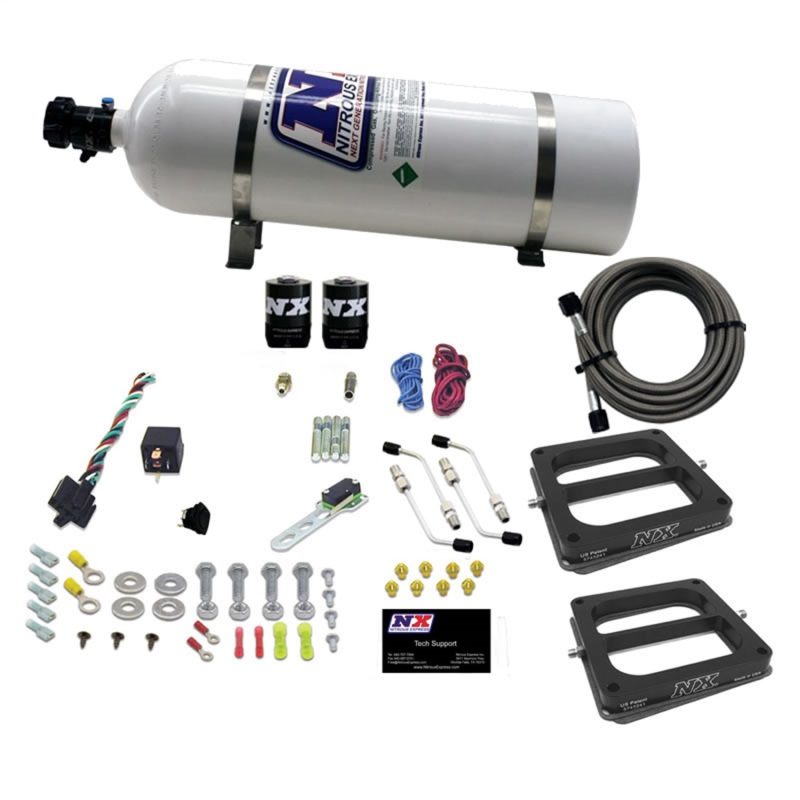 Nitrous Express Dual/Dominator/Gasoline Nitrous Kit (50-300HP) w/15lb Bottle