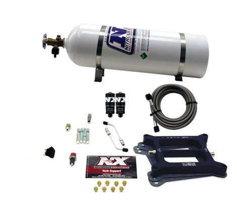 Nitrous Express 4150 Hitman 4-BBL Nitrous Kit (100-200HP) w/15lb Bottle