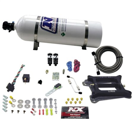 Nitrous Express 4150 Hitman Plus 4-BBL Nitrous Kit (50-200HP) w/15lb Bottle