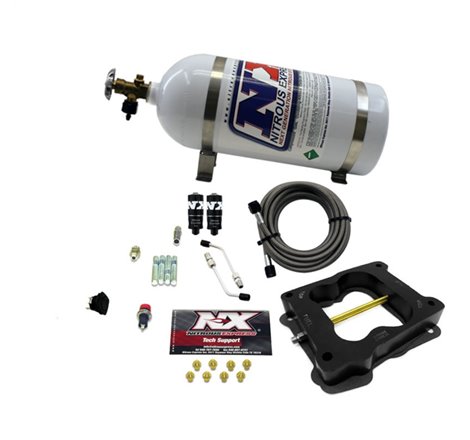 Nitrous Express Q-Jet/Holley Spread Bore Hitman Nitrous Kit (100-150-200HP) w/10lb Bottle