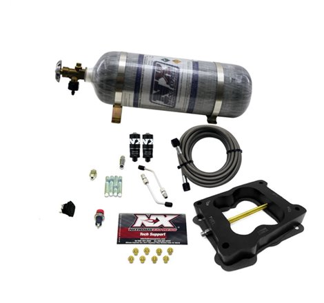 Nitrous Express Q-Jet/Holley Spread Bore Hitman Nitrous Kit (100-150-200HP) w/Composite Bottle