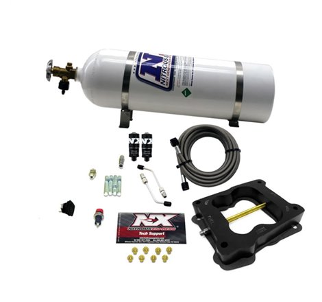 Nitrous Express Q-Jet/Holley Spread Bore Hitman Nitrous Kit (100-150-200HP) w/15lb Bottle