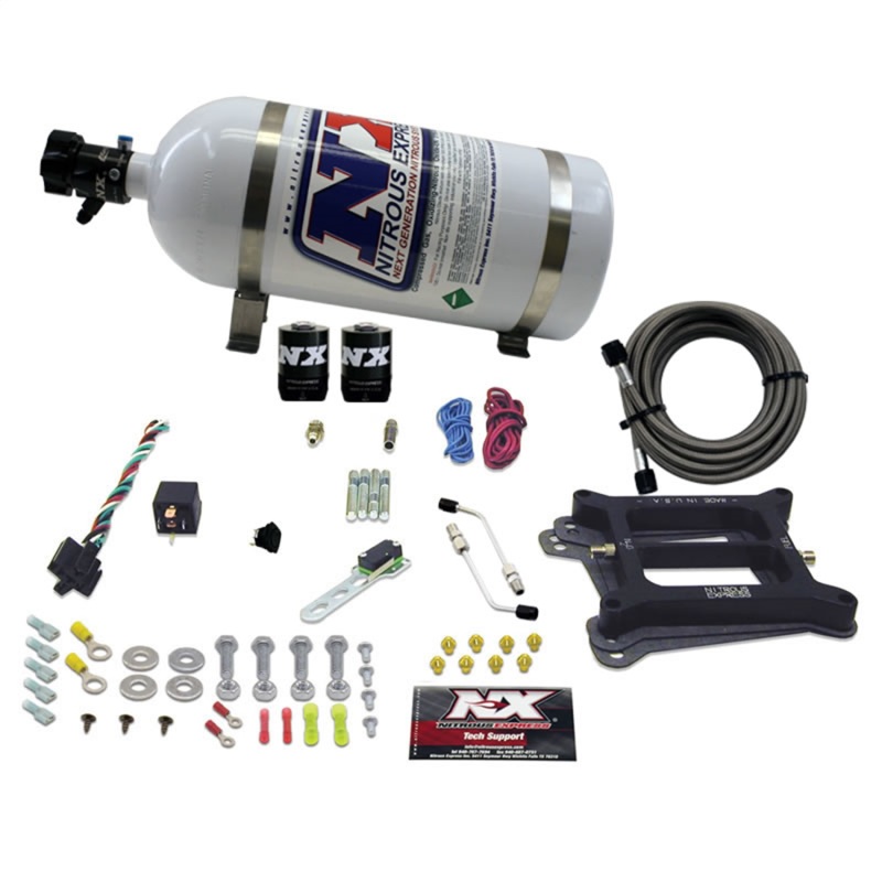 Nitrous Express 4150 4-BBL/Gasoline Nitrous Kit (100-500HP) w/10lb Bottle