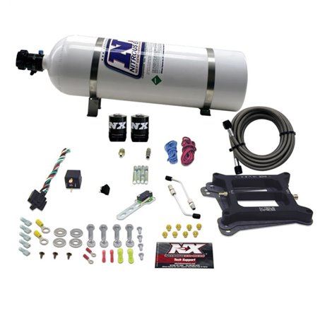 Nitrous Express 4150 4-BBL/Gasoline Nitrous Kit (100-500HP) w/15lb Bottle