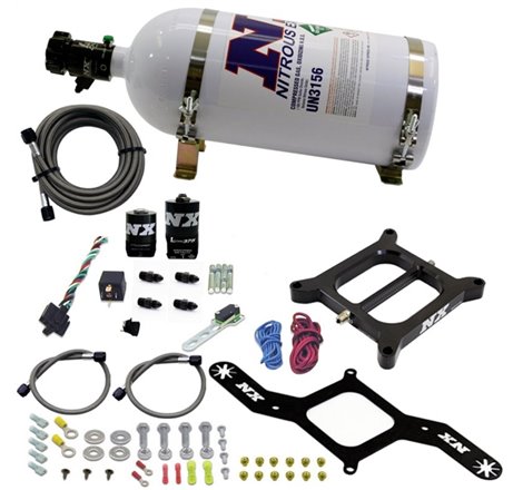 Nitrous Express 4150 RNC Conventional Nitrous Plate Kit w/.375in Solenoid w/10lb Bottle