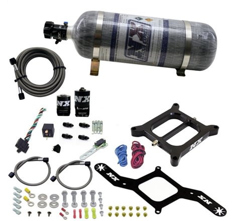 Nitrous Express 4150 RNC Conventional Nitrous Plate Kit w/.375in Solenoid w/12lb Bottle