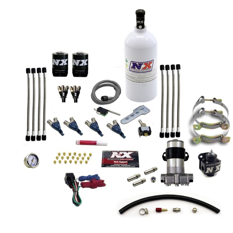 Nitrous Express 4 Cyl Piranha Nitrous Kit (Pro-Mod) w/2.5lb Bottle