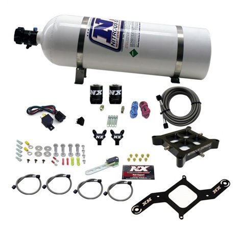 Nitrous Express 4150 Billet Crossbar Stage 6 Nitrous Kit (50-300HP) w/15lb Bottle