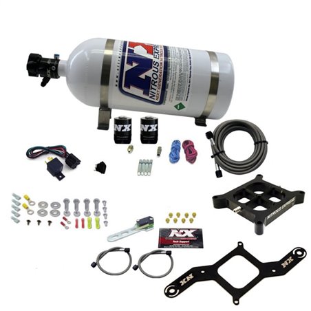 Nitrous Express 4150 Single Entry Billet Crossbar Nitrous Plate Kit (50-300HP) w/10lb Bottle