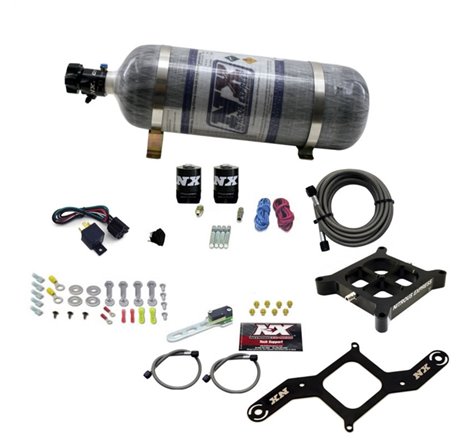 Nitrous Express 4150 Single Entry Billet Crossbar Nitrous Plate Kit (50-300HP) w/Composite Bottle