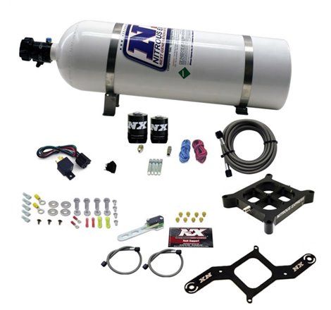 Nitrous Express 4150 Single Entry Crossbar Plate RNC Nitrous Kit (250-750HP) w/15lb Bottle