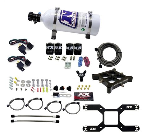 Nitrous Express 4150 Dual Stage Billet Crossbar Nitrous Kit (50-300 & 100-500HP) w/5lb Bottle