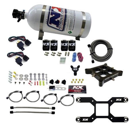 Nitrous Express 4150 Dual Stage Billet Crossbar Nitrous Kit (50-300 & 100-500HP) w/10lb Bottle