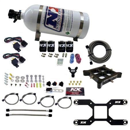 Nitrous Express 4150 Dual Stage Billet Crossbar Nitrous Kit (50-300 & 100-500HP) w/10lb Bottle