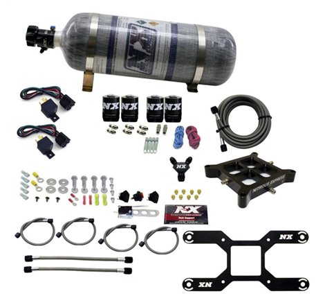 Nitrous Express 4150 Dual Stage Billet Crossbar Nitrous Kit (50-300 & 100-500HP) w/Composite Bottle