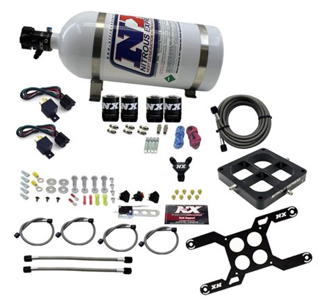 Nitrous Express Dominator Dual Stage Billet Crossbar Nitrous Kit (50-300 & 100-500HP) w/10lb Bottle