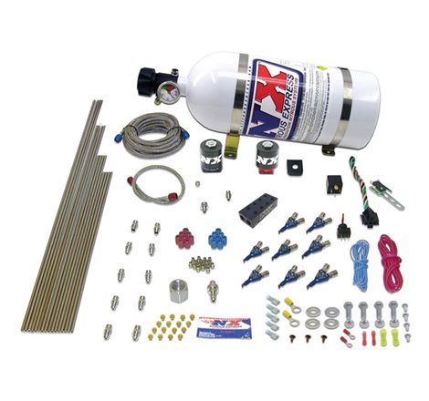 Nitrous Express V8AN Gasoline EFI Nitrous Kit (100-500HP) w/5lb Bottle