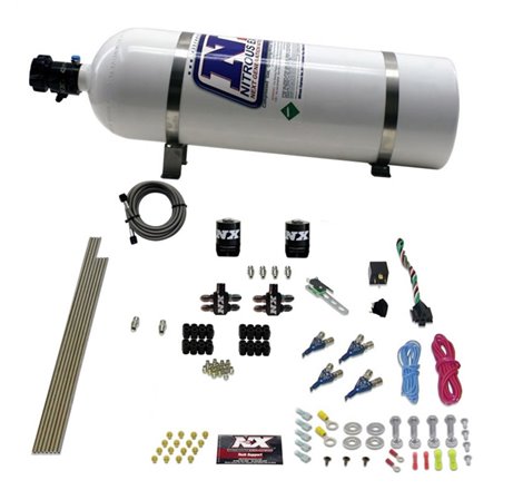 Nitrous Express 4 Cyl Gas Nitrous Kit (100-250HP) w/15lb Bottle