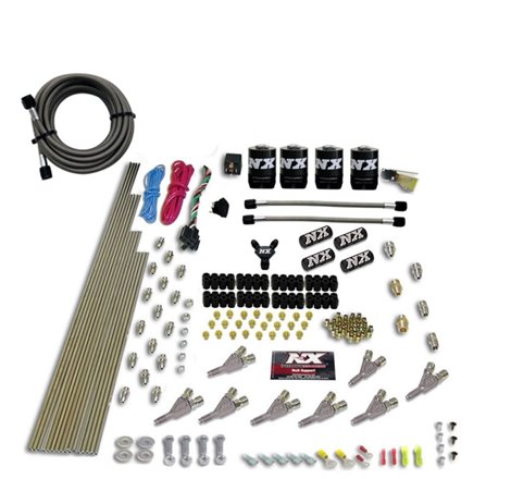 Nitrous Express STD Nozzle Nitrous Kit (200-500HP) Gas w/Dist Block & 4 Solenoids w/o Bottle