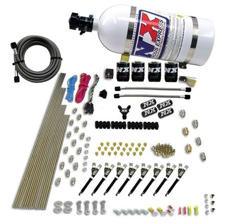 Nitrous Express 8 Cyl VXL Direct Port 4 Solenoids Nitrous Kit (200-500HP) w/10lb Bottle