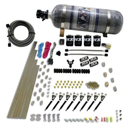 Nitrous Express 8 Cyl VXL Direct Port 4 Solenoids Nitrous Kit (200-500HP) w/12lb Bottle