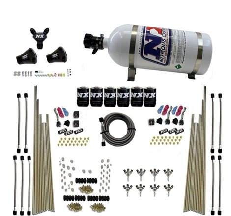 Nitrous Express 8 Cyl Triple-D Dry Direct Port 3 Stage Dry 6 Solenoids Nitrous Kit w/10lb Bottle