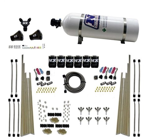 Nitrous Express 8 Cyl Triple-D Dry Direct Port 3 Stage Dry 6 Solenoids Nitrous Kit w/15lb Bottle