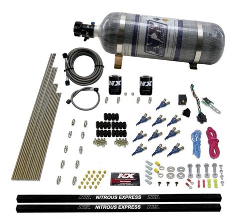 Nitrous Express 10 Cyl Piranha Nozzle Direct Port Nitrous Kit (250-500HP) w/Composite Bottle