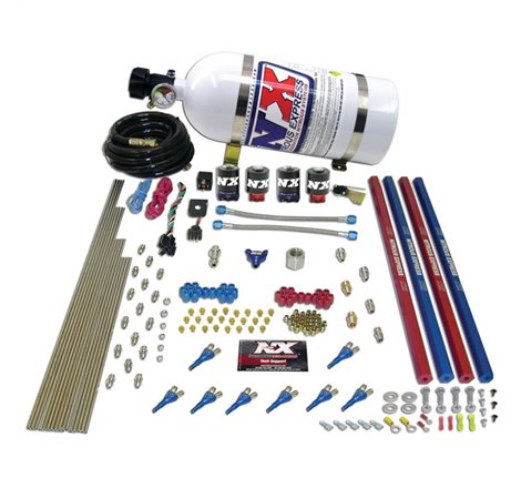 Nitrous Express Shark/Gas (200-600HP) 2 Solenoid Nitrous Kit w/15lb Bottle