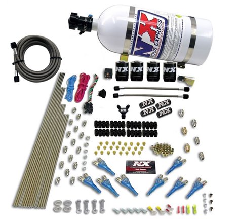 Nitrous Express 8 Cyl Shark Direct Port 4 Solenoids Nitrous Kit (200-600HP) w/10lb Bottle