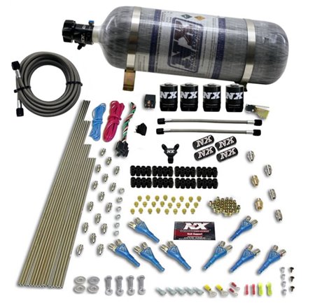 Nitrous Express 8 Cyl Shark Direct Port 4 Solenoids Nitrous Kit (200-600HP) w/Composite Bottle