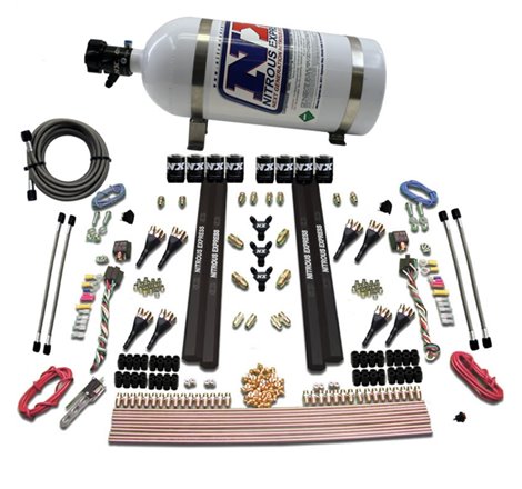 Nitrous Express SX2 Dual Stage 8 Solenoid /Gasoline Nitrous Kit (200-1200HP) w/10lb Bottle