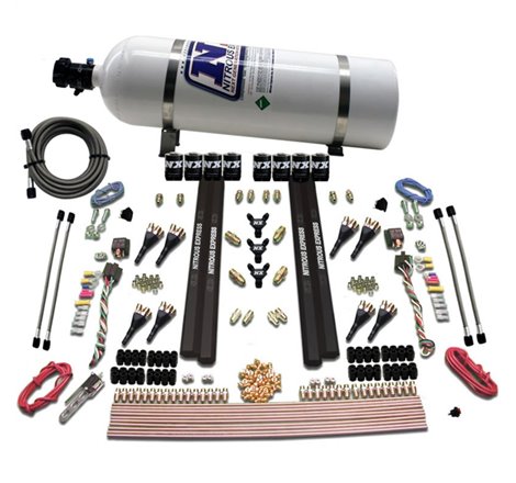 Nitrous Express SX2 Dual Stage 8 Solenoid /Gasoline Nitrous Kit (200-1200HP) w/15lb Bottle