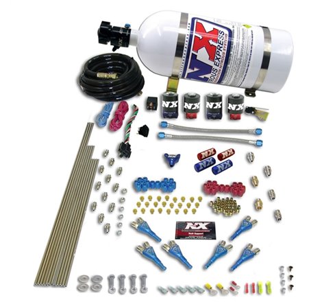 Nitrous Express Pro-Shk/Alc 4 Solenoids Nitrous Kit (250-650HP) w/10lb Bottle