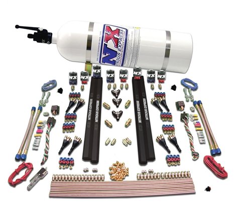 Nitrous Express SX2 Dual Stage/Alcohol - 8 Solenoid Nitrous Kit (200-1200HP) w/10lb Bottle