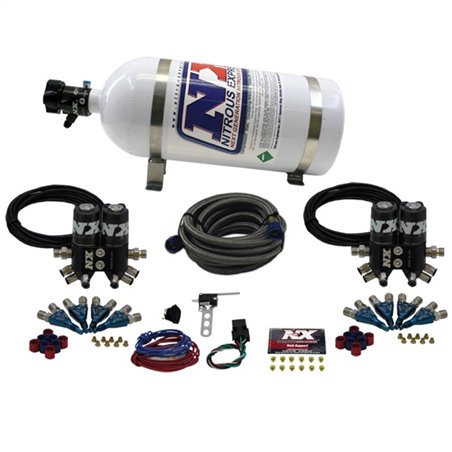 Nitrous Express Street Shark Gas 4 Solenoids Nitrous Kit (100-150-250HP) w/10lb Bottle