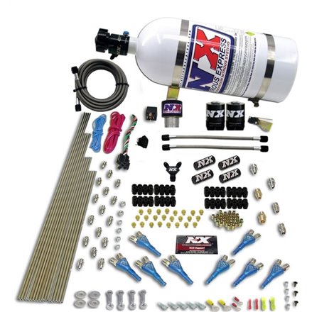 Nitrous Express Pro-Shk/Gas (200-600HP) 2 Fuel 1 Supershark Solenoid Nitrous Kit w/10lb Bottle