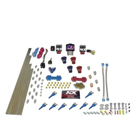 Nitrous Express Shark Dual Stage/Gas/Rails 16 Nozzles Nitrous Kit (200-1200HP) w/o Bottle