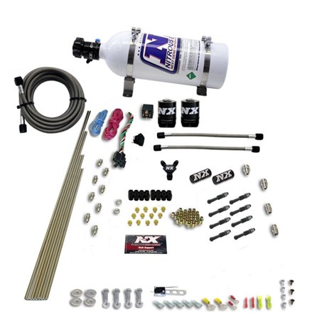 Nitrous Express 8 Cyl Dry Direct Port 2 Solenoids Nitrous Kit (200-600HP) w/5lb Bottle