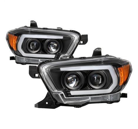 Spyder 16-18 Toyota Tacoma Projector Headlights - Seq LED Turn - Black - PRO-YD-TT16-LB-BK