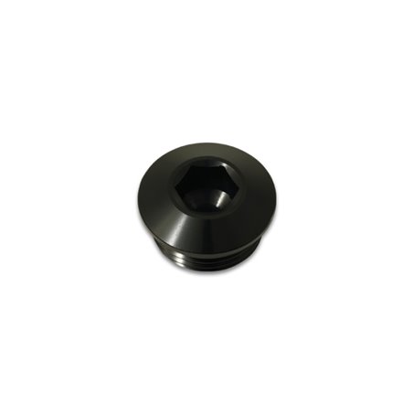 Vibrant Aluminum -10AN ORB Slimline Port Plug w/O-Ring - Anodized Black