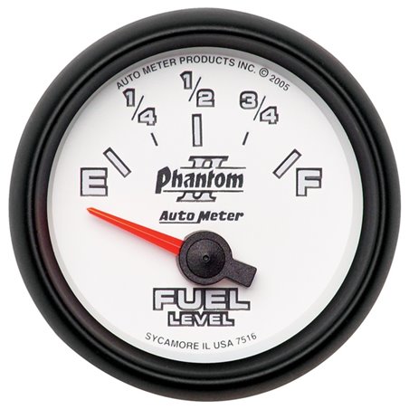 Autometer Phantom II 2-1/16in 240E - 33F OHM Electric Fuel Level Gauge