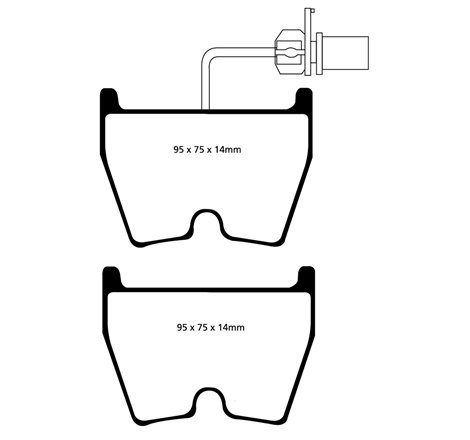 EBC 06-09 Audi RS4 4.2 (Cast Iron Rotors) Yellowstuff Front Brake Pads